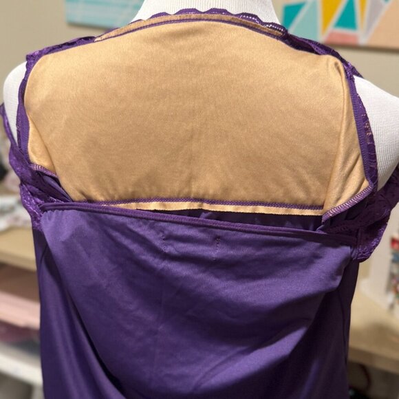 Kathleen Kirkwood Under Cover Agent Purple/Tan Lace Sleeveless Cami Tank Top - Picture 5 of 5